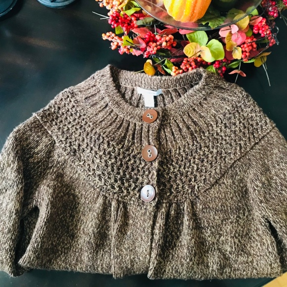 DRESSBARN, Brown Chunky Knit Sweater, 3/4 sleeves - Picture 7 of 8